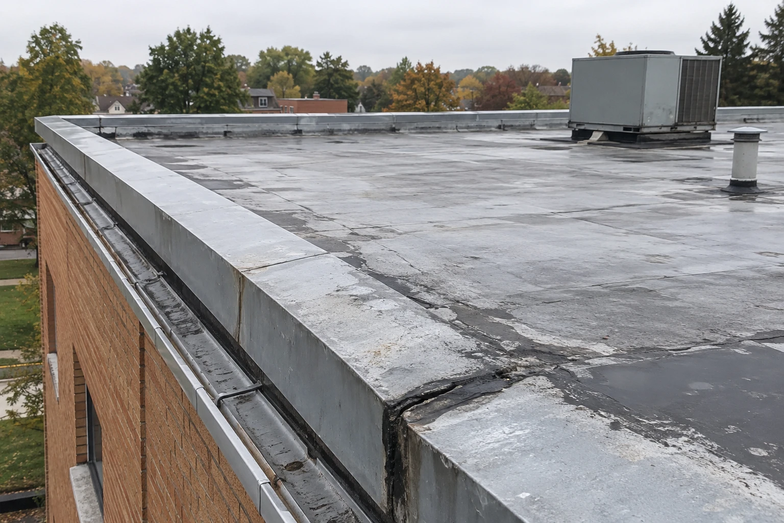 Commercial Roofing Centennial worker working on plans for a  concrete construction project