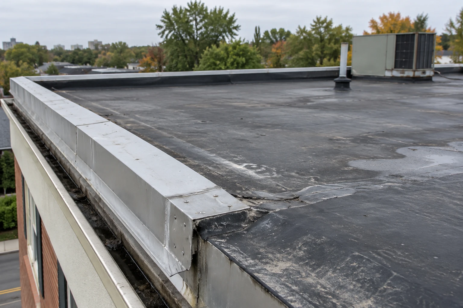 Commercial Roofing Centennial worker working on plans for a  concrete construction project
